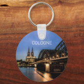 Keulen Stadsbeeld Duitsland Dom Night Souvenir Sleutelhanger (Voorkant)