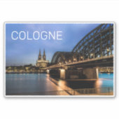 Keulen Stadsbeeld Duitsland Dom Night Souvenir Sticker (Voorkant)