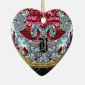 Keulo Victoriaans Elegant Monogram Keramisch Ornament (Rechts)