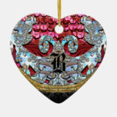 Keulo Victoriaans Elegant Monogram Keramisch Ornament (Voorkant)