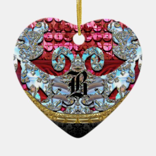 Keulo Victoriaans Elegant Monogram Keramisch Ornament (Voorkant)