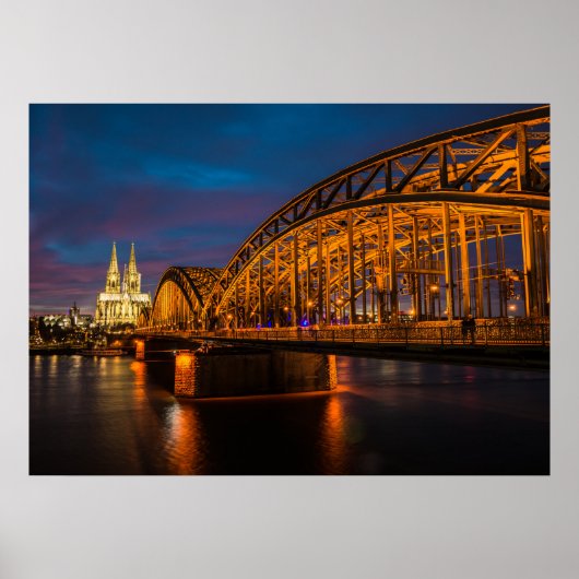 Keulse Hohenzollernbrug Poster (Voorkant)