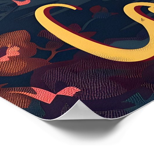 Keulse schemering: Kathedraal Silhouet aan de Rijn Poster (Hoek)