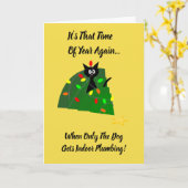 Keur goed: De Kerstboom van de kat: Binnen Kaart (Gele Bloem)