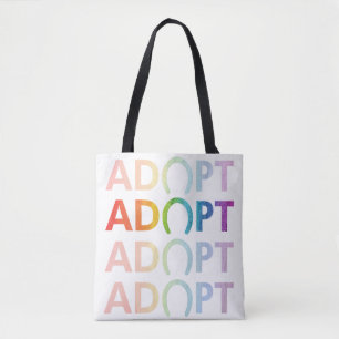 Keur hoef gestapelde tekst regenboog goed tote bag