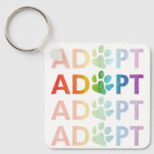 Keur Paw Stapelde Tekst Rainbow goed Sleutelhanger (Voorkant)