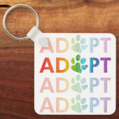 Keur Paw Stapelde Tekst Rainbow goed Sleutelhanger (Voorkant)