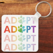 Keur Paw Stapelde Tekst Rainbow goed Sleutelhanger (Achterkant)