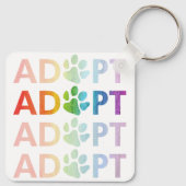 Keur Paw Stapelde Tekst Rainbow goed Sleutelhanger (Achterkant)