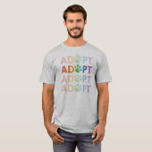 Keur Paw Stapelde Tekst Rainbow goed T-shirt (Voorkant volledig)