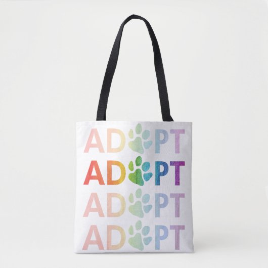 Keur Paw Stapelde Tekst Rainbow goed Tote Bag (Voorkant)