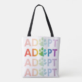 Keur Paw Stapelde Tekst Rainbow goed Tote Bag (Achterkant)