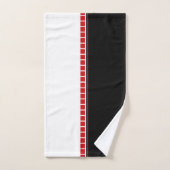 Keurig abstract zwart-wit en rood patroon bad handdoek (Handdoek)