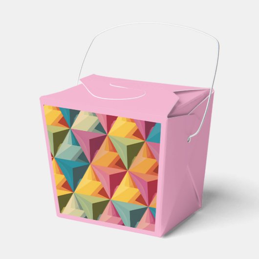 Keurig geometrisch driehoekpatroon bedankdoosjes (Voorkant Zijde)
