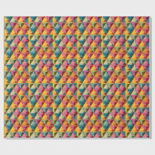 Keurig geometrisch driehoekpatroon cadeaupapier (Vlak)