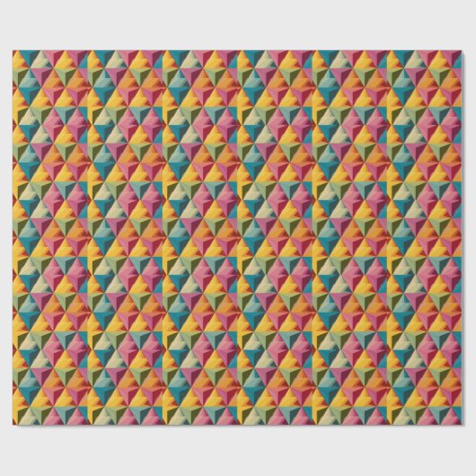 Keurig geometrisch driehoekpatroon cadeaupapier (Vlak)