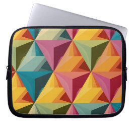 Keurig geometrisch driehoekpatroon laptop sleeve