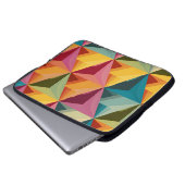 Keurig geometrisch driehoekpatroon laptop sleeve (Voorkant onderkant)