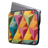 Keurig geometrisch driehoekpatroon laptop sleeve (Voorkant Links)