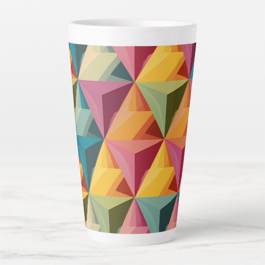 Keurig geometrisch driehoekpatroon latte mok (Voorkant)