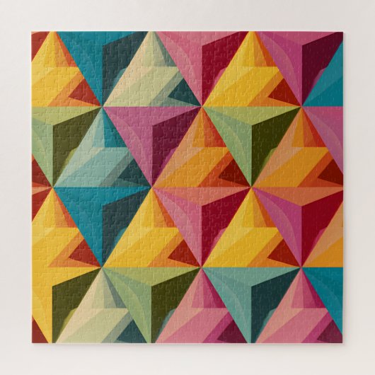 Keurig geometrisch driehoekpatroon legpuzzel (Verticaal)