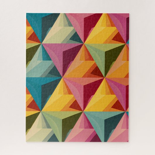 Keurig geometrisch driehoekpatroon legpuzzel (Verticaal)