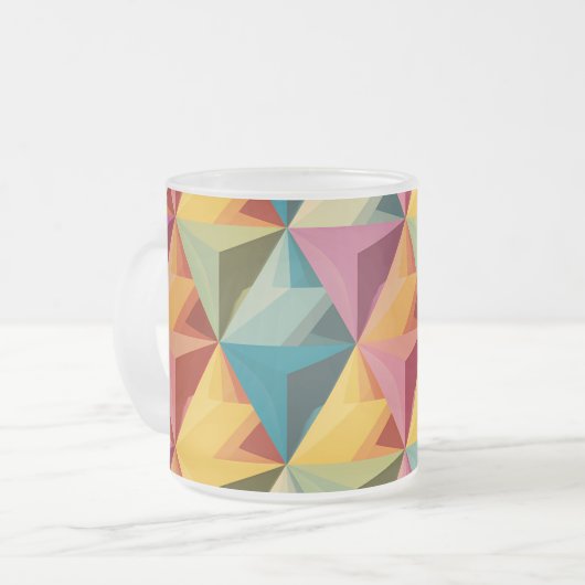 Keurig geometrisch driehoekpatroon matglas koffiemok (Voorkant links)