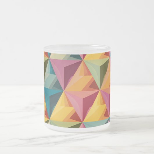 Keurig geometrisch driehoekpatroon  matglas koffiemok (Center)