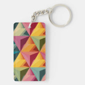 Keurig geometrisch driehoekpatroon sleutelhanger (achterkant)