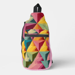 Keurig geometrisch driehoekpatroon sling bag