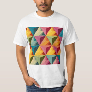 Keurig geometrisch driehoekpatroon t-shirt