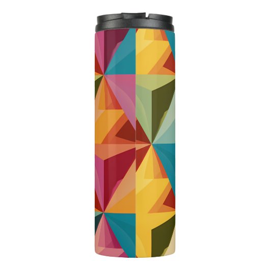 Keurig geometrisch driehoekpatroon  thermosbeker (Achterkant)