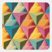 Keurig geometrisch driehoekpatroon vierkante sticker (Voorkant)