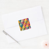 Keurig geometrisch driehoekpatroon vierkante sticker (Envelop)