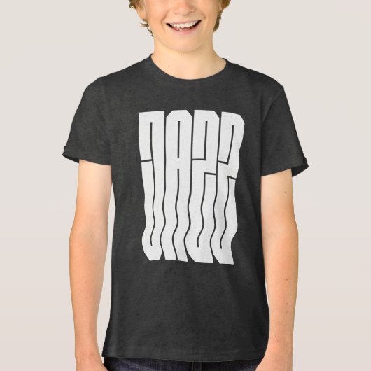 Keurig golvend jazz logo ontwerp Tri-Blend shirt (Voorkant)