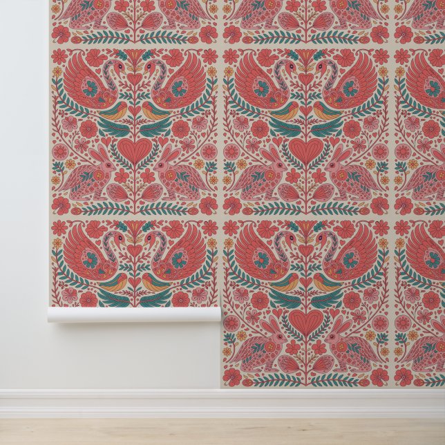 Keurig Kleurrijk Dier Maximalist Behang (Applicatie)