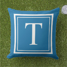 Keurig Kobaltblauw Witte Vierkante Frame Monogram