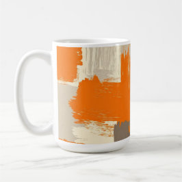 Keurig Oranje Ambachtelijke Kwaststreken Abstract  Koffiemok