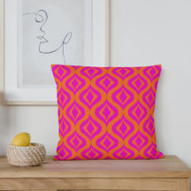 Keurig oranje hete roze zomer Ikat Ogee kunstpatro