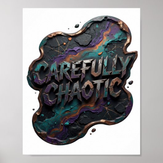 Keurig Paars ZORGvuldig CHAOTISCH Poster (Voorkant)