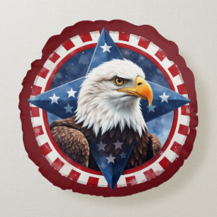 Keurig patriottisch adelaarembleem  rond kussen