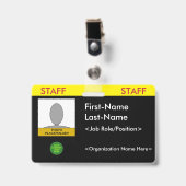 Keurig "STAFF" Badge (Voorzijde met clip)