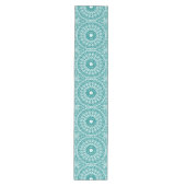 Keurig Teal Mandala Patroon Medium Tafelloper (Voorkant)