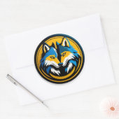 Keurig Wolf Logo Cirkel Embleem Ronde Sticker (Envelop)