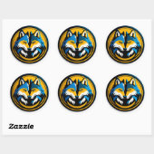 Keurig Wolf Logo Cirkel Embleem Ronde Sticker (Vel)