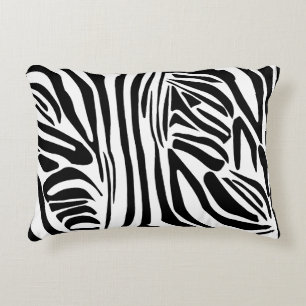Keurig zwart en wit zebraprintpatroon accent kussen