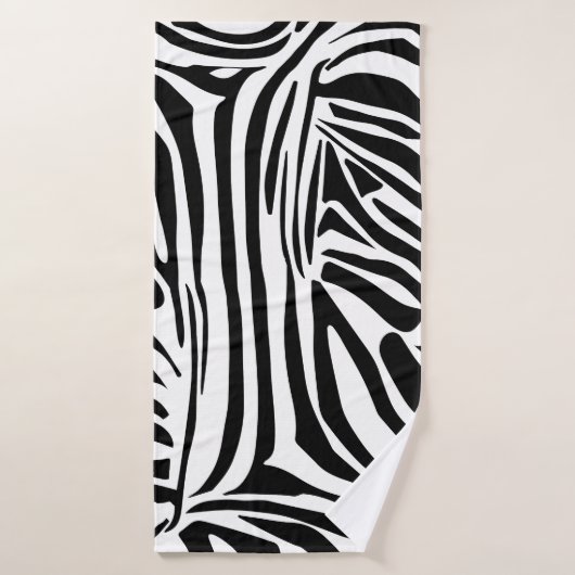 Keurig zwart en wit zebraprintpatroon badhanddoek (Badhanddoek)