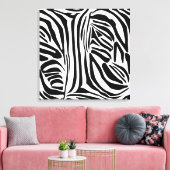 Keurig zwart en wit zebraprintpatroon canvas afdruk (Insitu (Woonkamer))