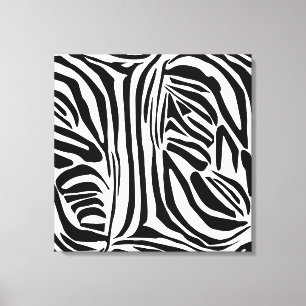 Keurig zwart en wit zebraprintpatroon canvas afdruk