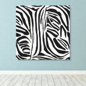 Keurig zwart en wit zebraprintpatroon canvas afdruk (Insitu (Houten vloer))